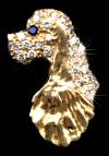 14K Gold Dog Jewelry Cocker Spaniel Head Pave in Diamonds