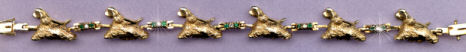 14K Gold Dog Jewelry Cocker Spaniel Tennis Bracelet with Diamond and Gemstone Links