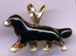 14K Gold Small Trotting Bernese Mountain Dog with Enamel Artwork