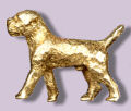 14K Gold Medium Trotting Border Terrier