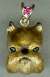 14K Gold Dog Jewelry Brussels Griffon Large Enamel Head with Ruby Bale