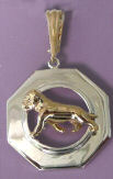 14K Gold or Sterling Silver Bullmastiff Trotting in Lucky Octagon with our exclusive Enhancer Bail