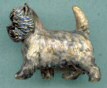 14K Gold Dog Jewelry Cairn Enamel Large Trotting for Pin or Pendant