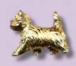 14K Gold Small Cairn Terrier Trotting 
