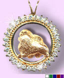 14K Gold Chow Chow in Diamond and Gemstone Circle