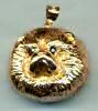 14K Gold Large Chow Chow Head with Sapphire Eyes