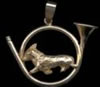 14K Gold Dog Jewelry Pembroke Welsh Corgi Trotting in Hunting Horn