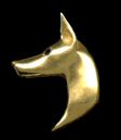 14K Gold Dog Jewelry Doberman Pinscher Small Head with Sapphire Eye