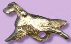 14K Gold Dog Jewelry English Setter Small Trotting for Brooch or Necklace