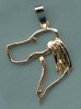 14K Gold     English Setter Head in Silhouette 