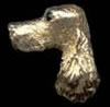 14K Gold Small English Setter Head with Sapphire Eye 