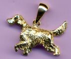 14K Gold Pointing English Setter