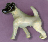 18K Gold and Enamel Large Trotting Smooth Fox Terrier for Pin or Pendant