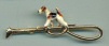 18K Gold and Enamel Wire Fox Terrier on 14K Gold Riding Crop Pin