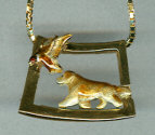14K Gold with 18K Enamel Golden and Duck Necklace