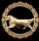 14K Gold Dog Jewelry Golden Retriever  in Leash Bezel