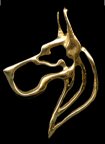 14K Gold Dog Jewelry Great Dane Head in Silhouette