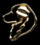 14K Gold Great Pyrenees Head in Silhouette