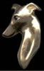 14K Gold Large Greyhound Head with Sapphire Eye 