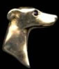 14K Gold Dog Jewelry Italian Greyhound Small Head with Sapphire Eye