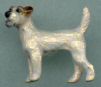 18K Gold Dog Jewelry Jack Russell Parsons Terrier Large Standing Enamel Dog