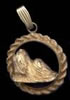 14K Gold Dog Jewelry Maltese in Classic Rope Bezel for Necklaace or Brooch