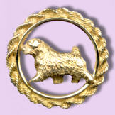 14K Gold Dog Jewelry Norolk Terrier in Classic Rope Bezel