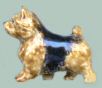 18K Gold Dog Jewelry Norwich Terrier Enamel Large Trotting