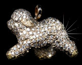 14K Dog Jewelry Old English Sheepdog Pave with Diamonds