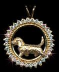 14 Gold Dog Jewelry PBGV in Diamond Bezel