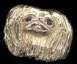 14K Gold Large Pekingese Head with Sapphire Eyes