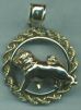 14K Gold Dog Jewelry Pug  in Classic Rope Bezel
