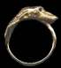 14K Gold Dog Jewelry Scottish Deerhound Head Wrap Ring