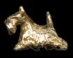 14K Gold Scottish Terrier - Small Scottie Trotting for Necklace or Brooch