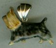 18K Gold and Enamel Large Trotting Silky Terrier 