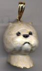 18K Gold and Enamel Large West Highland White Terrier Head ( Westie )