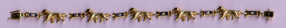 14K Gold Bernese Mountain Dog Diamond and Gemstone Tennis Bracelet