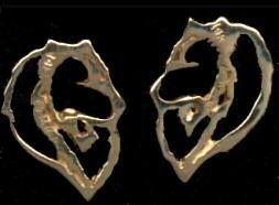 14K Gold Samoyed Earrings in Silhouette